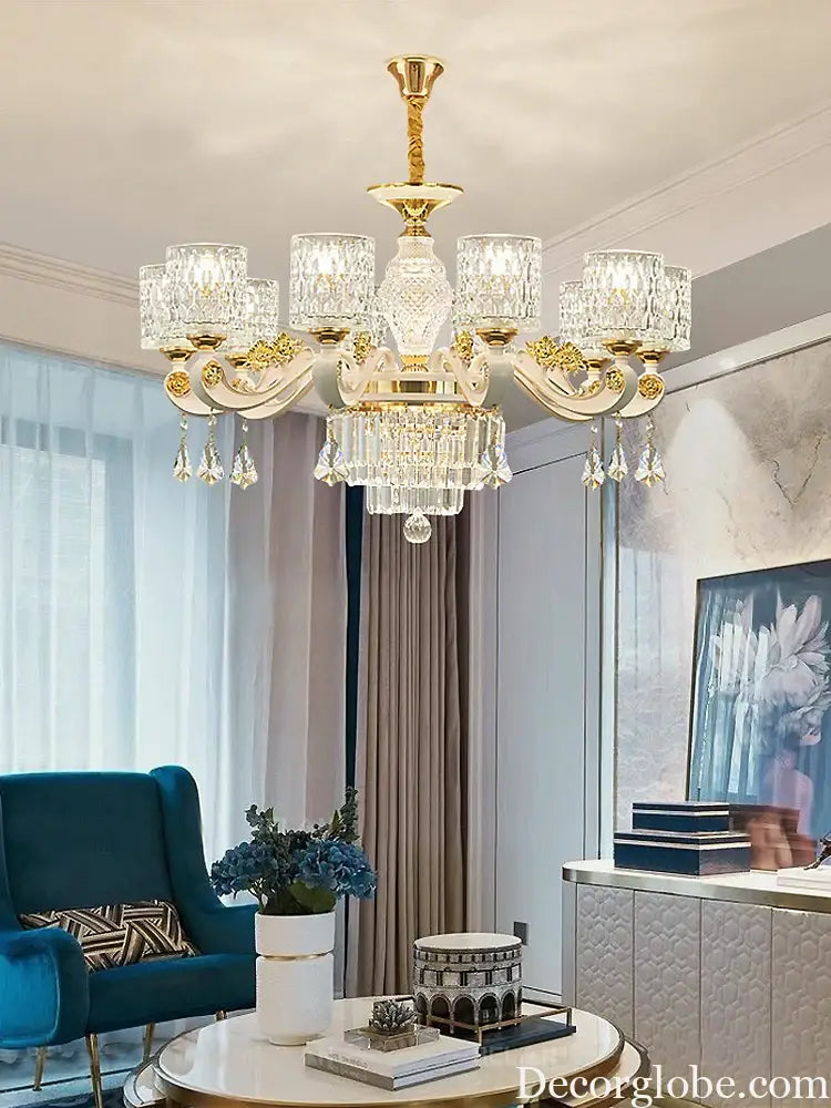 New European Style Crystal Ceiling Chandelier - Modern Luxury for High-Class Interiors - DecorGlobe
