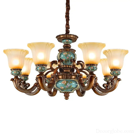 New European Vintage Resin Chandelier - Create a Luxurious Atmosphere in Your Villa, Restaurant, or Bedroom - DecorGlobe