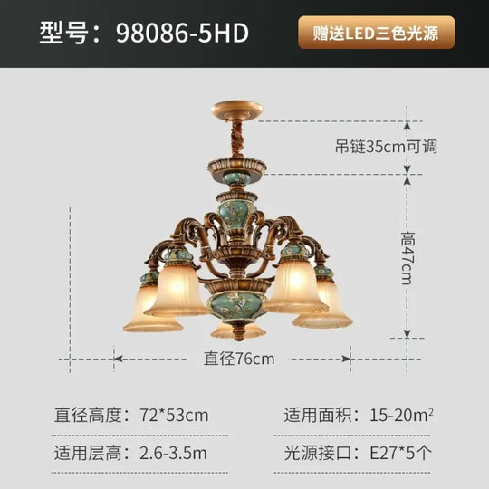 New European Vintage Resin Chandelier - Create a Luxurious Atmosphere in Your Villa, Restaurant, or Bedroom - DecorGlobe