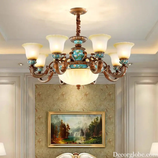 New European Vintage Resin Chandelier - Create a Luxurious Atmosphere in Your Villa, Restaurant, or Bedroom - DecorGlobe