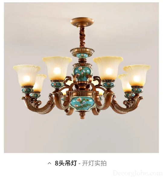 New European Vintage Resin Chandelier - Create a Luxurious Atmosphere in Your Villa, Restaurant, or Bedroom - DecorGlobe
