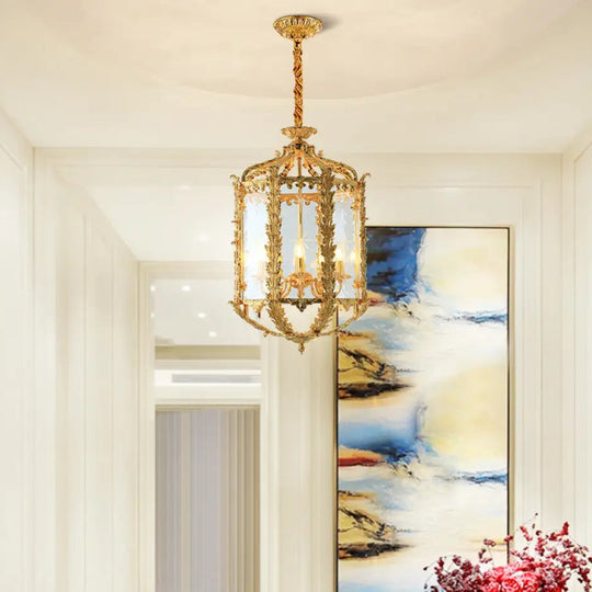 French Vintage Crystal Copper Chandelier for Small Spaces