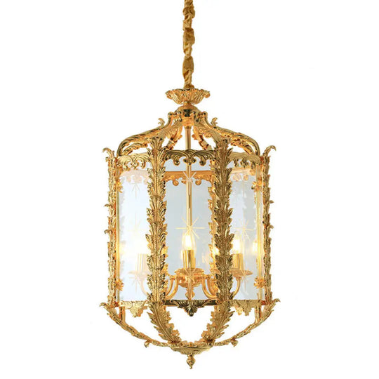 French Vintage Crystal Copper Chandelier for Small Spaces