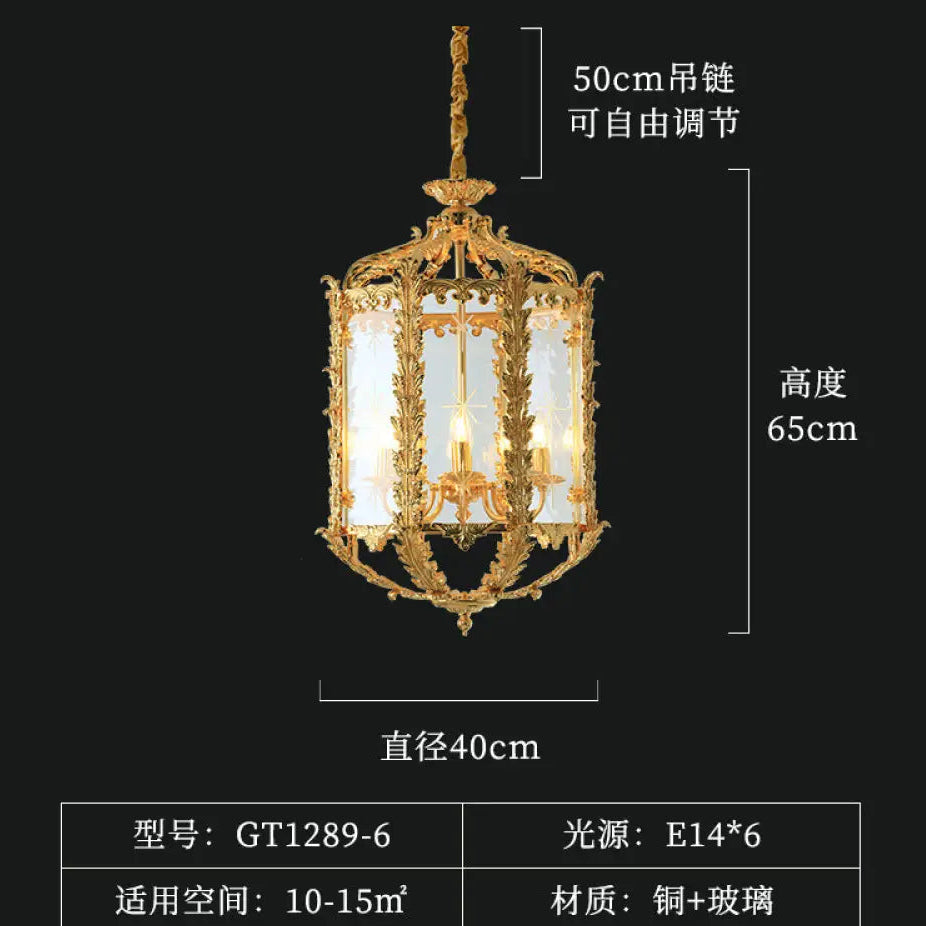 French Vintage Crystal Copper Chandelier for Small Spaces Diameter 40cm height 65cm