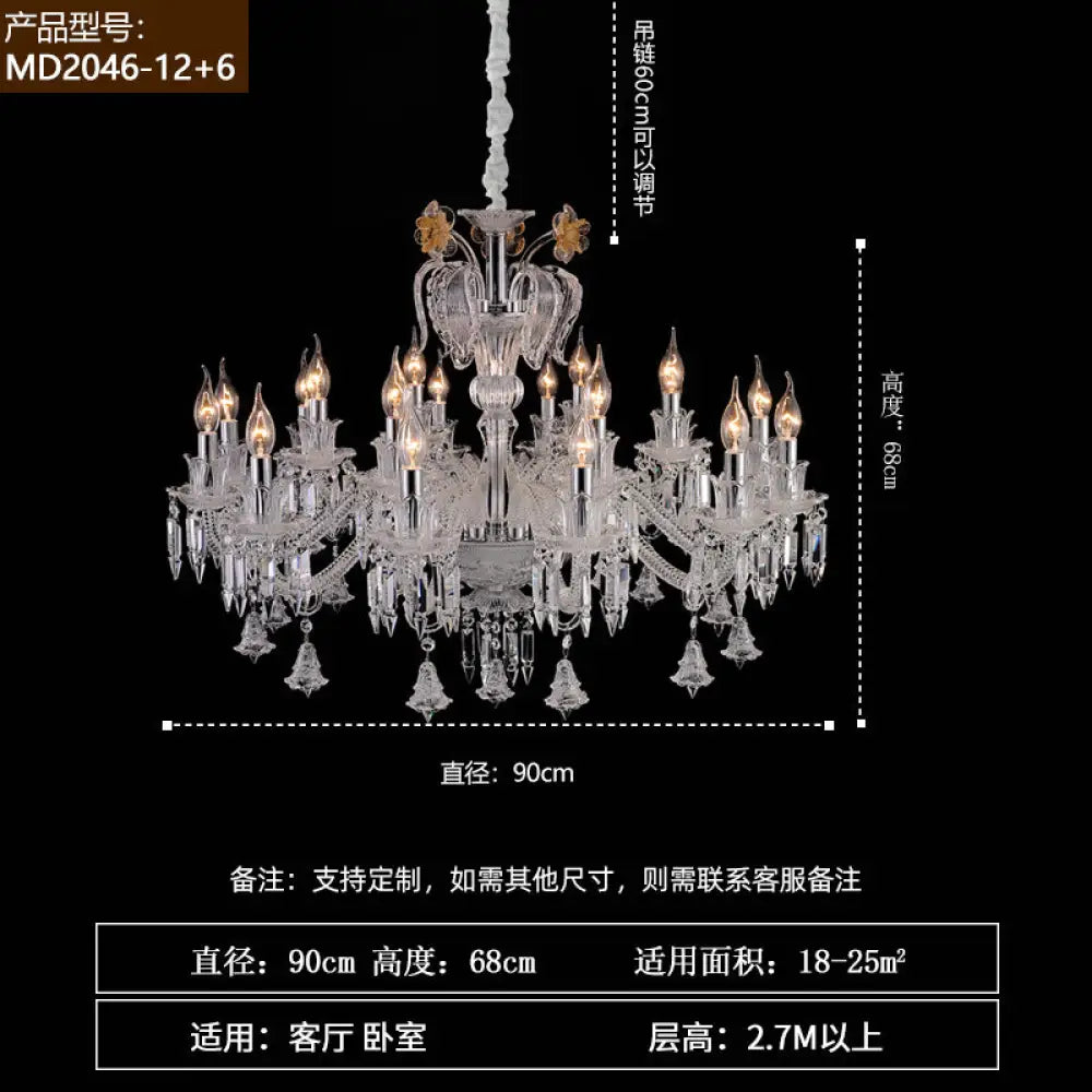 French-Style Living Room Crystal Chandelier Vintage Palace Style with a High-End Feel 2025 New Model Light Luxury Villa