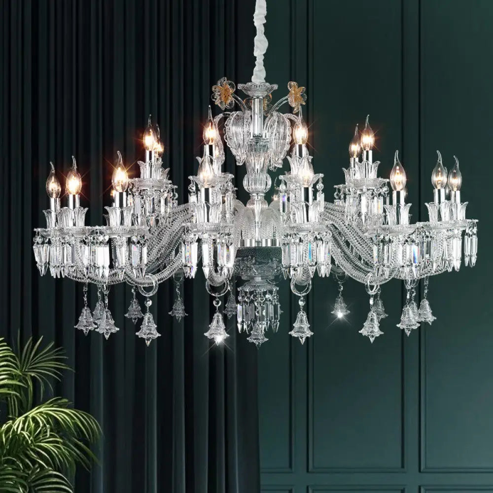 French-Style Living Room Crystal Chandelier Vintage Palace Style with a High-End Feel 2025 New Model Light Luxury Villa