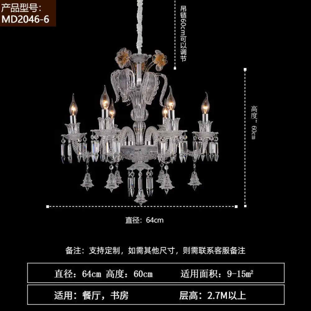 French-Style Living Room Crystal Chandelier Vintage Palace Style with a High-End Feel 2025 New Model Light Luxury Villa