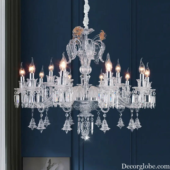 French-Style Living Room Crystal Chandelier Vintage Palace Style with a High-End Feel 2025 New Model Light Luxury Villa