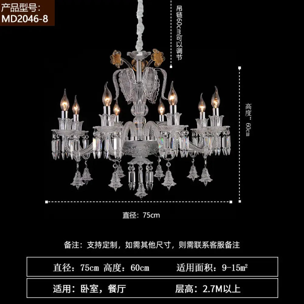 French-Style Living Room Crystal Chandelier Vintage Palace Style with a High-End Feel 2025 New Model Light Luxury Villa