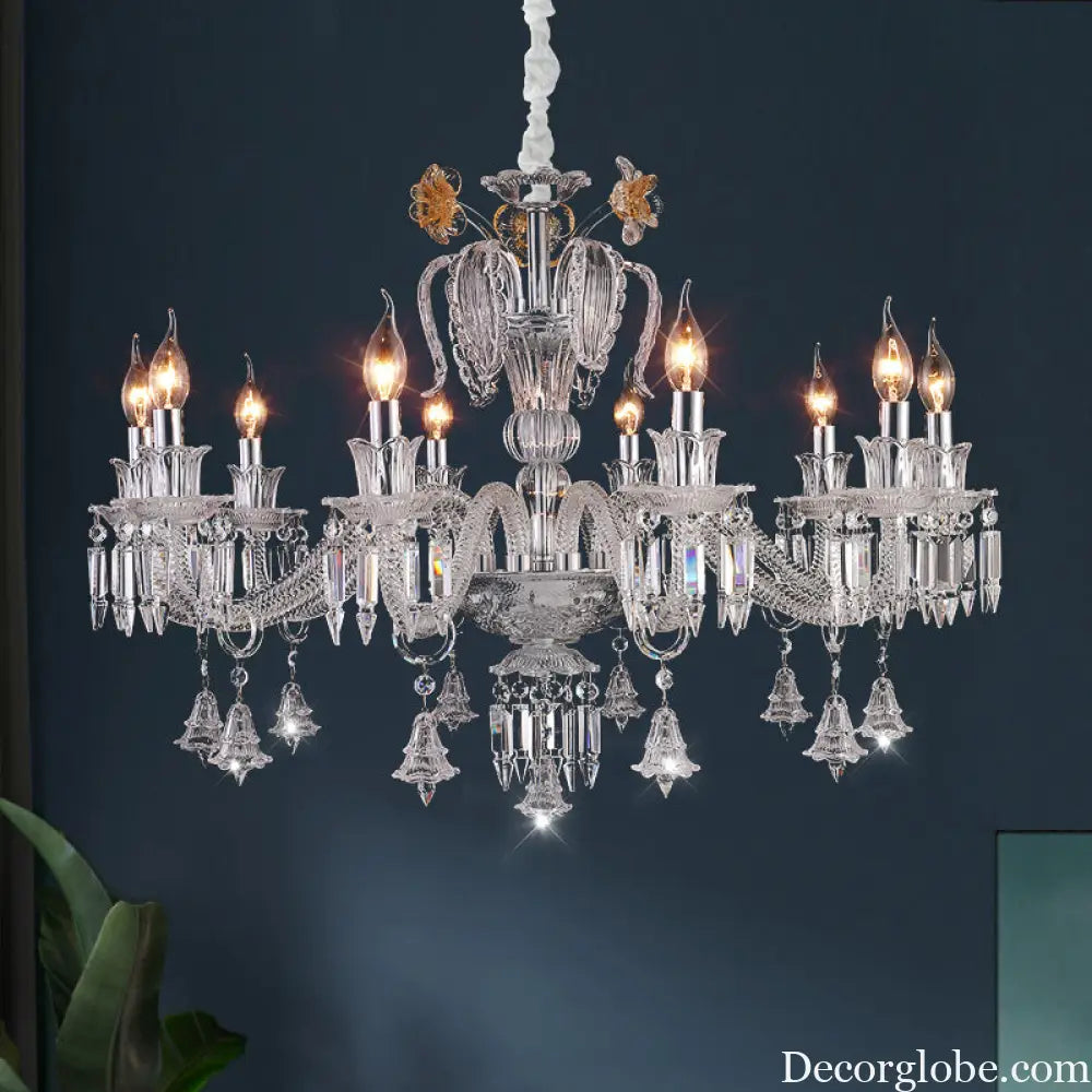 French-Style Living Room Crystal Chandelier Vintage Palace Style with a High-End Feel 2025 New Model Light Luxury Villa