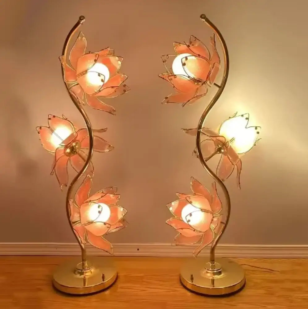 Élise Lotus LED Flexible Flower Table Lamp E26 Glass