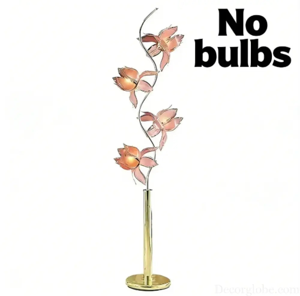 Élodie Modern Lotus LED Floor Lamp E26 Pink Glass Flower