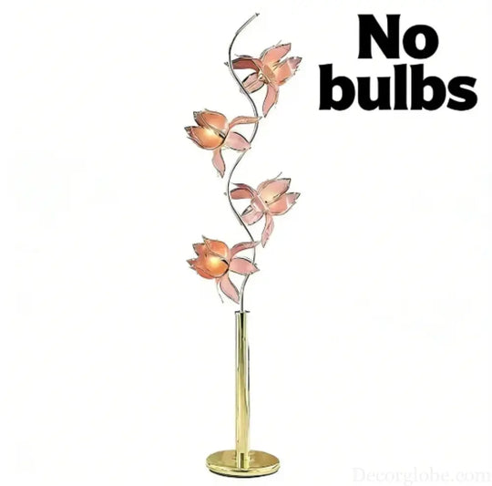 Élodie Modern Lotus LED Floor Lamp E26 Pink Glass Flower
