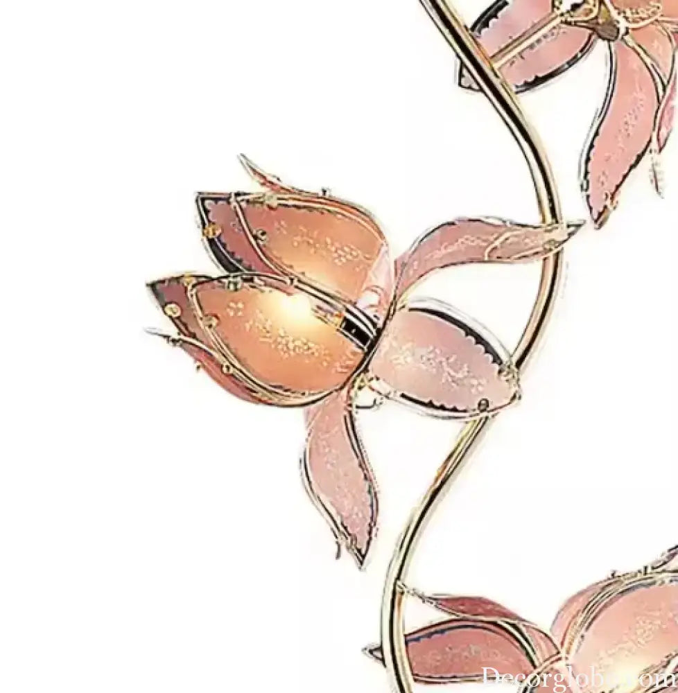 Élodie Modern Lotus LED Floor Lamp E26 Pink Glass Flower