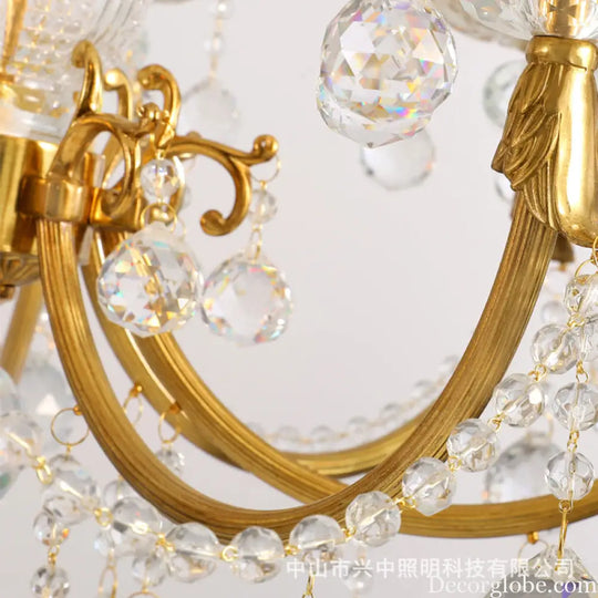Nora European Luxury Crystal Copper Chandelier for Villa Diameter 126cm width 70cm height 89cm Chandelier