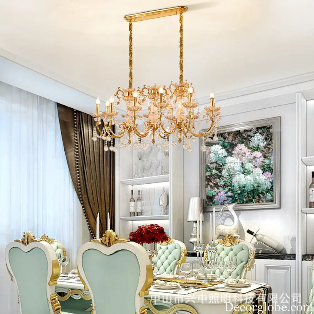 Nora European Luxury Crystal Copper Chandelier for Villa Diameter 126cm width 70cm height 89cm Chandelier
