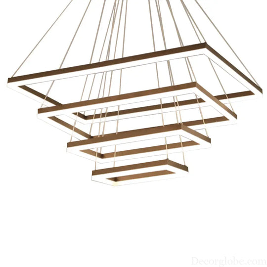 Nordic Style 4-Tier Acrylic LED Coffee Chandelier Light Coffee