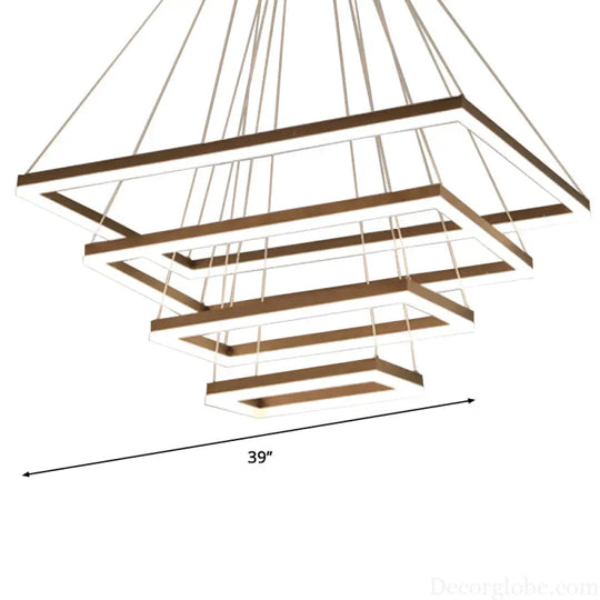 Nordic Style 4-Tier Acrylic LED Coffee Chandelier Light Coffee