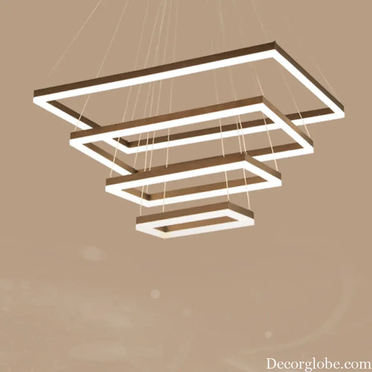 Nordic Style 4-Tier Acrylic LED Coffee Chandelier Light Coffee