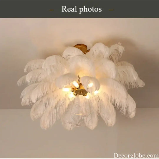 Nordic Feather Pendant Light Modern Art Chandelier for Bedroom Lighting > Ceiling lights > Chandeliers