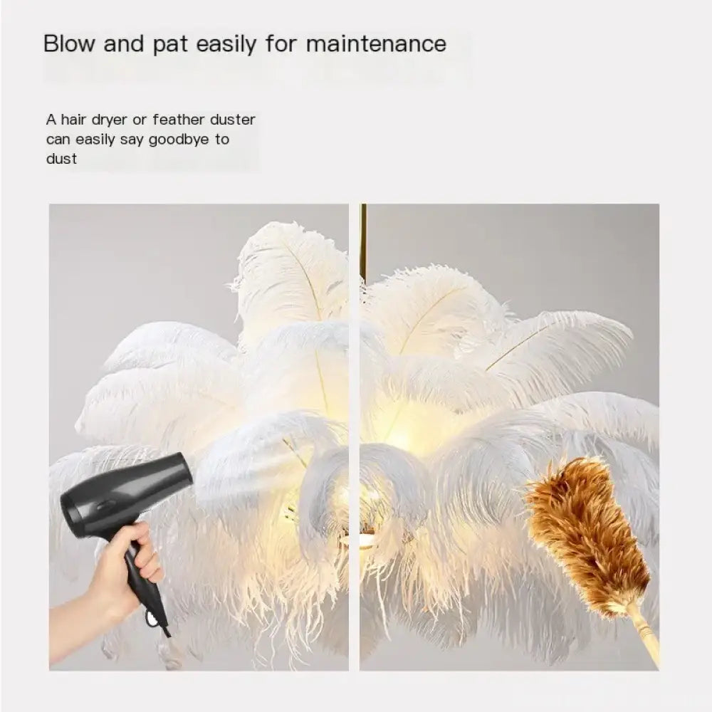Nordic Feather Pendant Light Modern Art Chandelier for Bedroom Lighting > Ceiling lights > Chandeliers