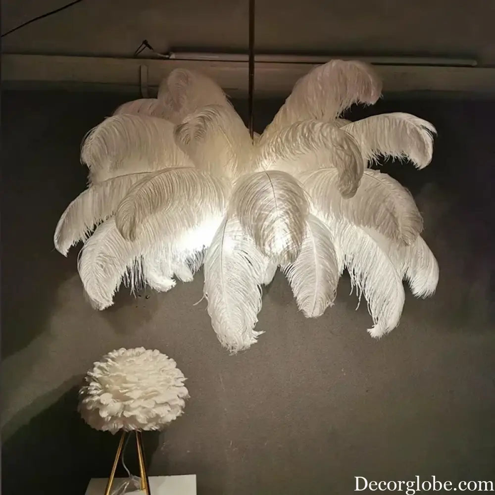 Nordic Feather Pendant Light Modern Art Chandelier for Bedroom Lighting > Ceiling lights > Chandeliers