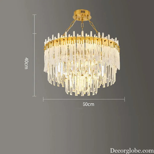 Nordic Style Round Gold Crystal LED Chandelier – 16’’ Adjustable Cord Lighting > Ceiling lights > Chandeliers
