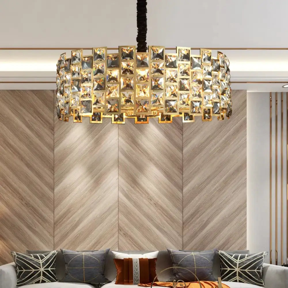Nordic Golden Modern LED Ceiling chandelier Dining Room Decoration Lamp Square, Round Crystal Lamp - DecorGlobe