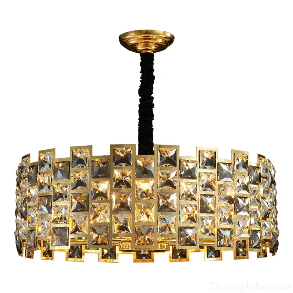 Nordic Golden Modern LED Ceiling chandelier Dining Room Decoration Lamp Square, Round Crystal Lamp - DecorGlobe