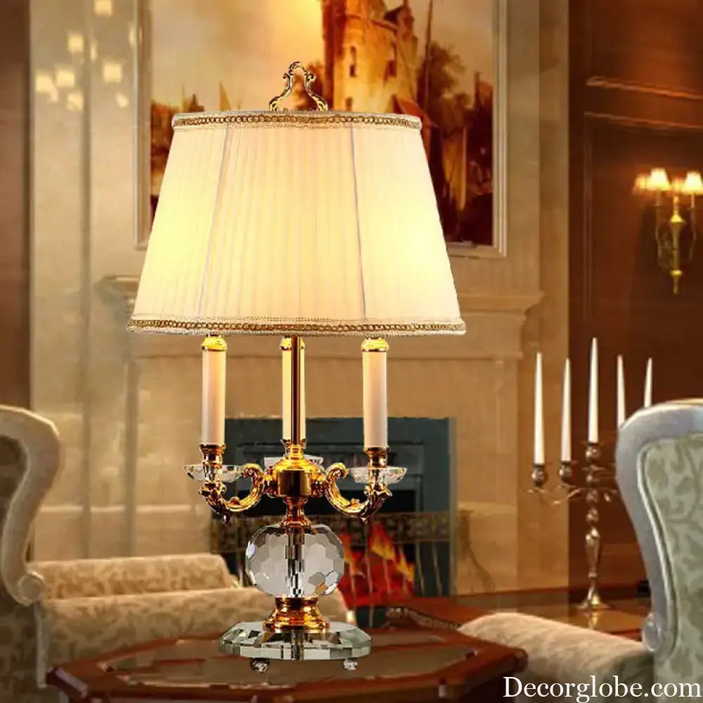 Luxury Crystal Table Lamp with Three Light Design for Modern Interiors