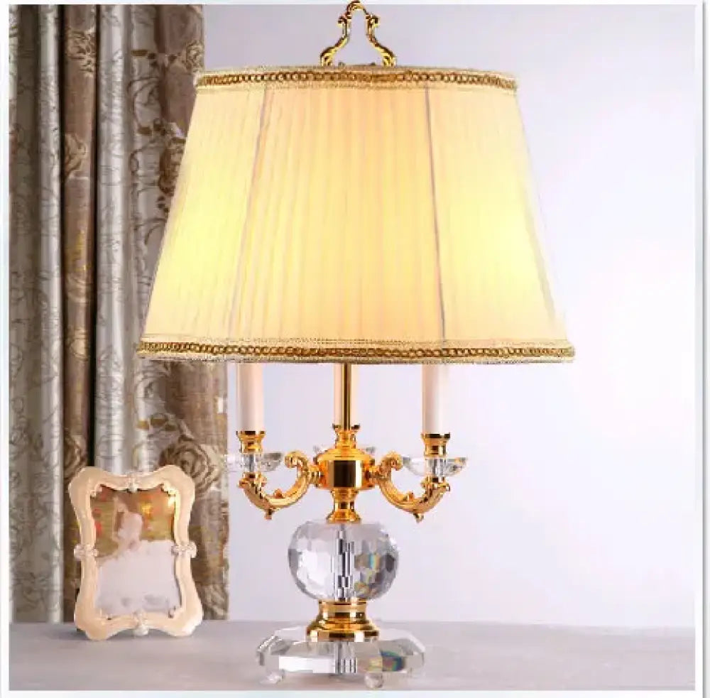 Luxury Crystal Table Lamp with Three Light Design for Modern Interiors