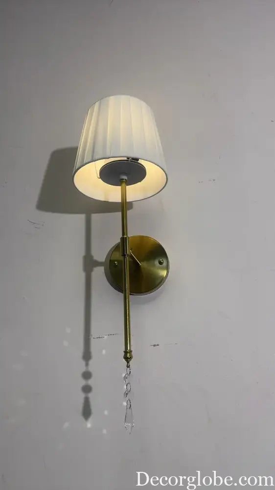 Brass Wall Sconce RGB LED Light Rechargeable 2500mAh Battery Operated with Remote Control Wireless Copper Wall Lamp for