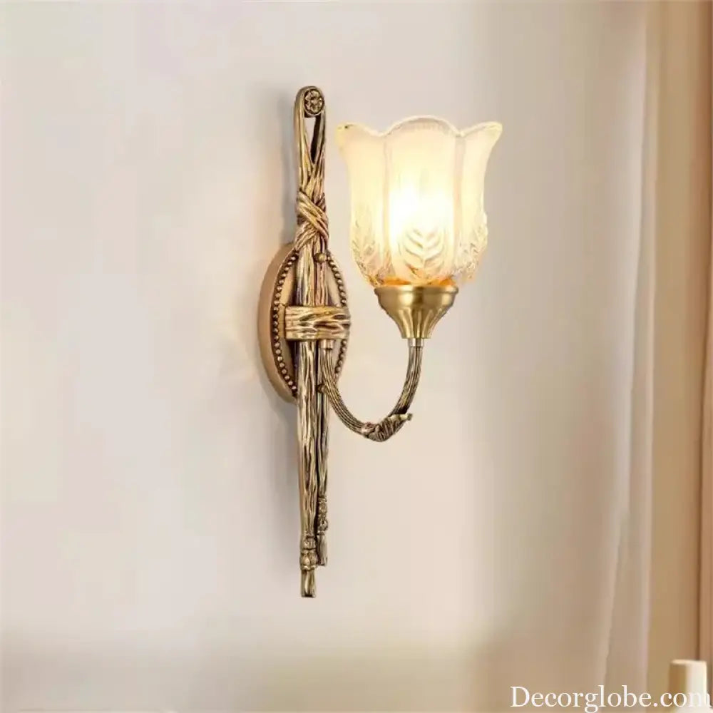 French Retro Wall Lamp European American Style Luxury Bedside Light for Living Room Bedroom Background Wall