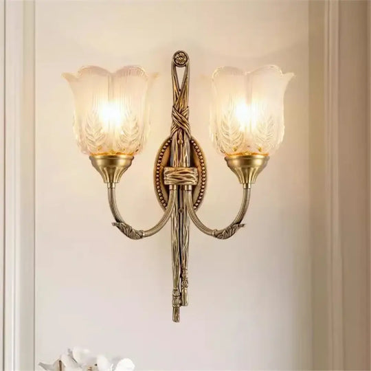 French Retro Wall Lamp European American Style Luxury Bedside Light for Living Room Bedroom Background Wall