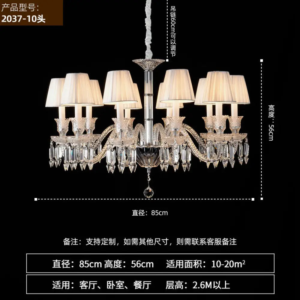 French Luxury Crystal Chandelier Dining Lights European Style Living Room Bedroom Lights High-end New Style Villa
