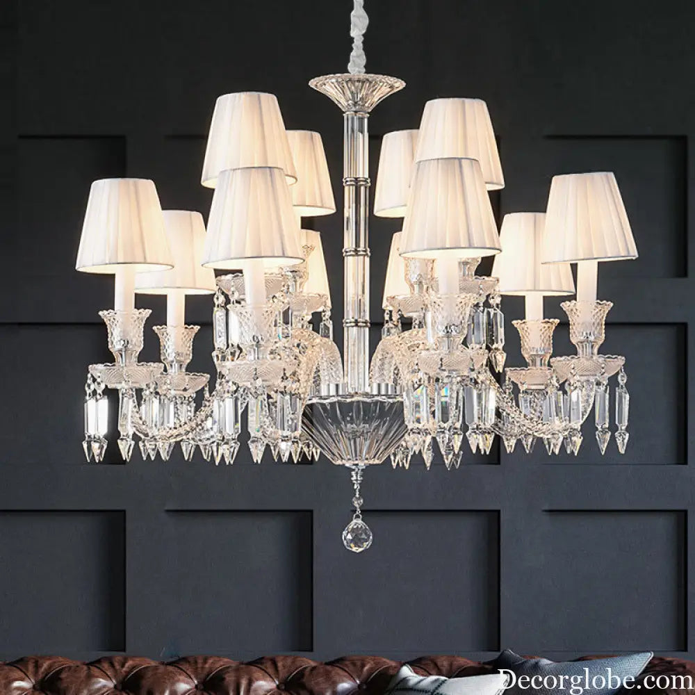 French Luxury Crystal Chandelier Dining Lights European Style Living Room Bedroom Lights High-end New Style Villa