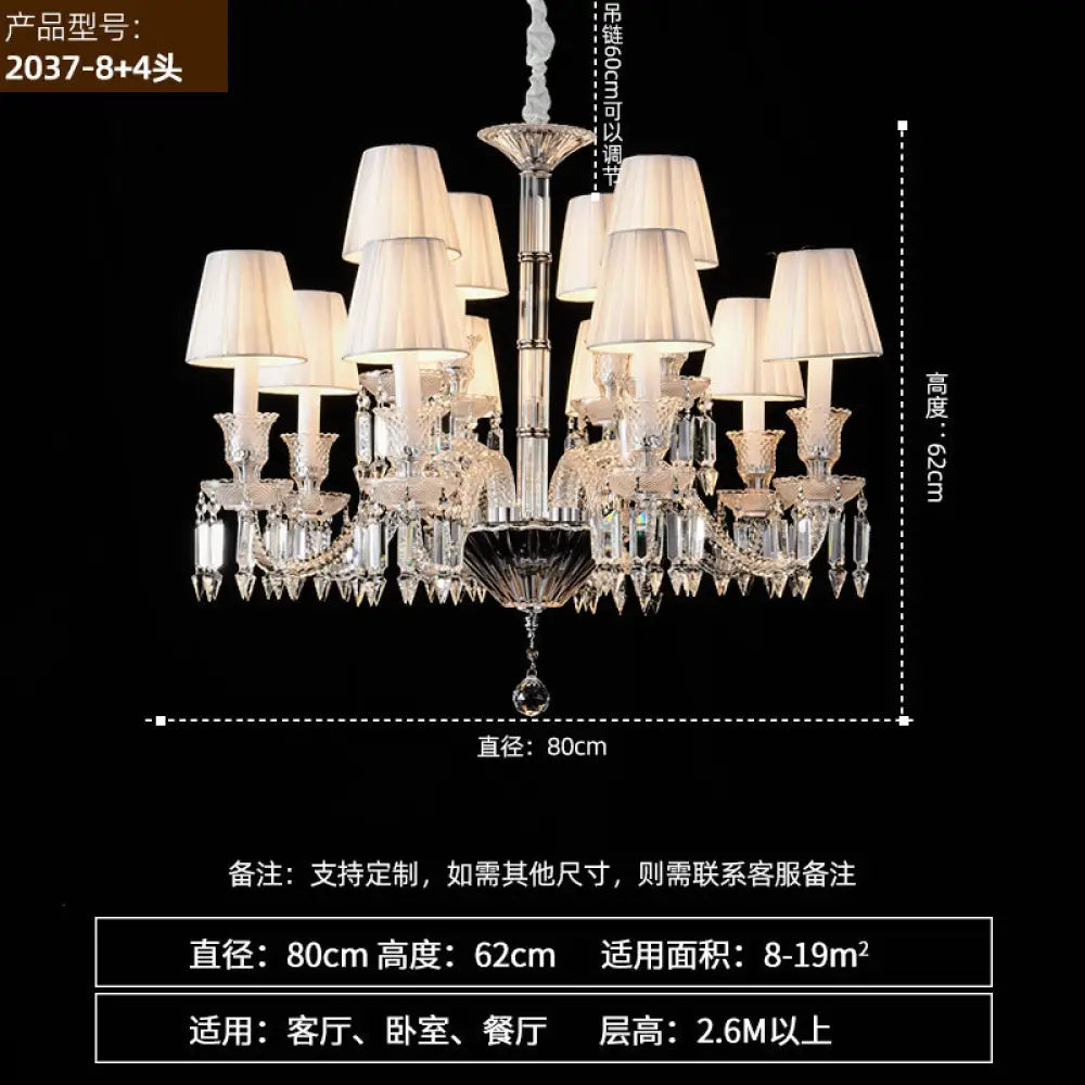 French Luxury Crystal Chandelier Dining Lights European Style Living Room Bedroom Lights High-end New Style Villa