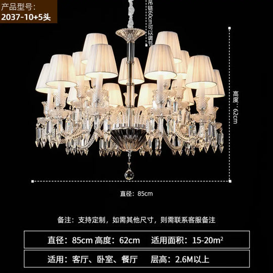 French Luxury Crystal Chandelier Dining Lights European Style Living Room Bedroom Lights High-end New Style Villa