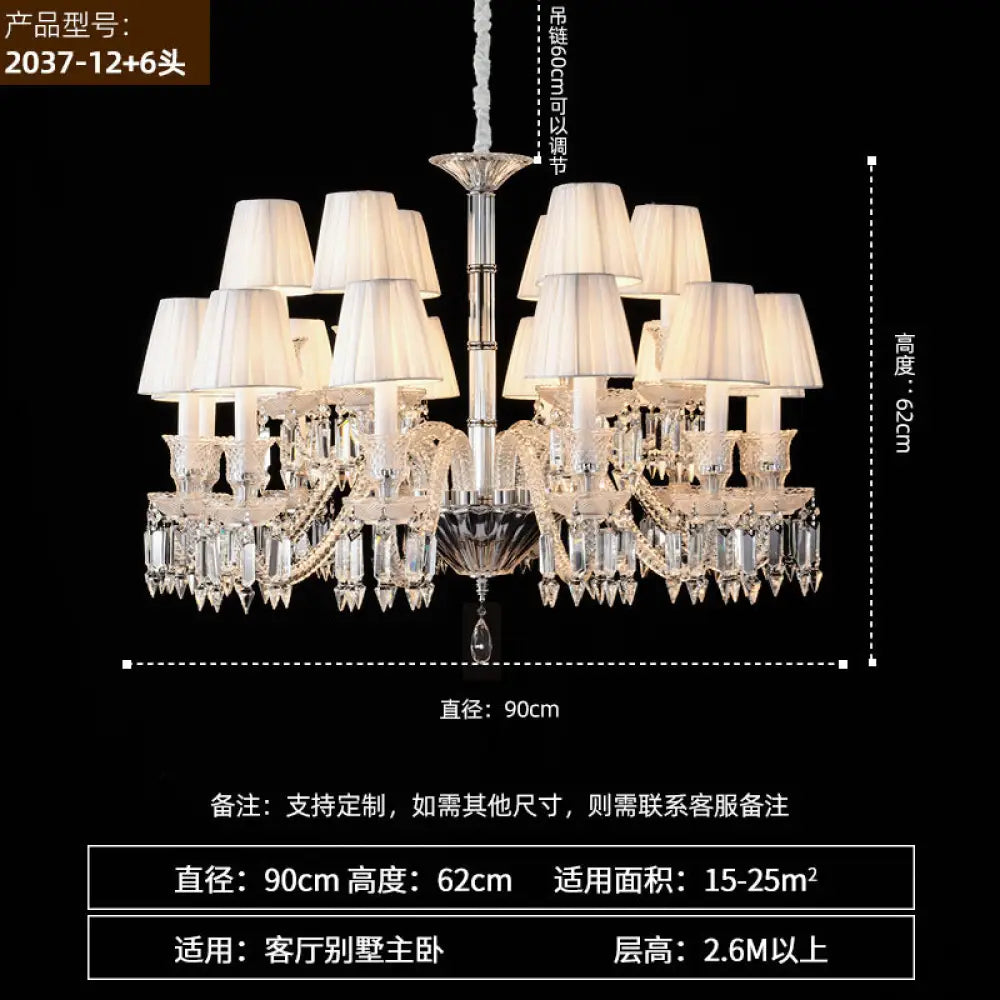 French Luxury Crystal Chandelier Dining Lights European Style Living Room Bedroom Lights High-end New Style Villa