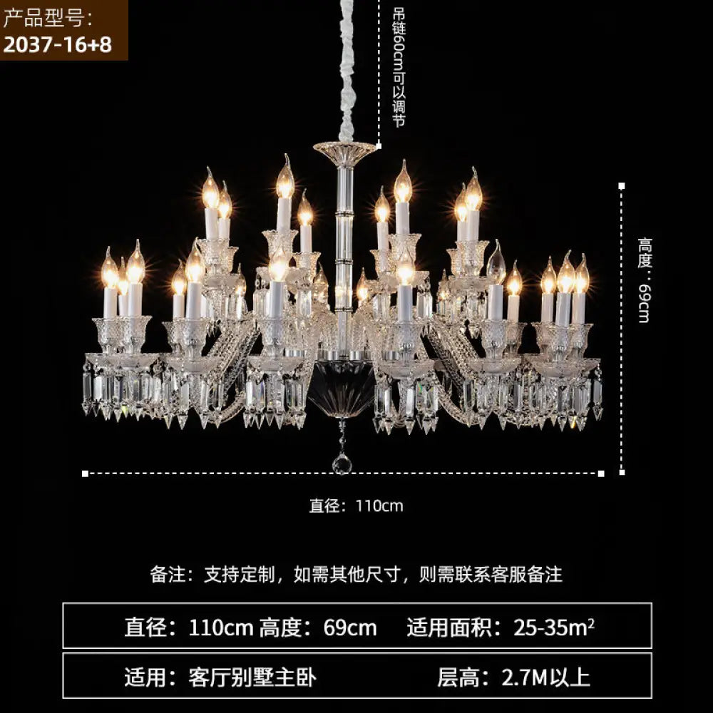 French Luxury Crystal Chandelier Dining Lights European Style Living Room Bedroom Lights High-end New Style Villa