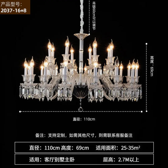 French Luxury Crystal Chandelier Dining Lights European Style Living Room Bedroom Lights High-end New Style Villa