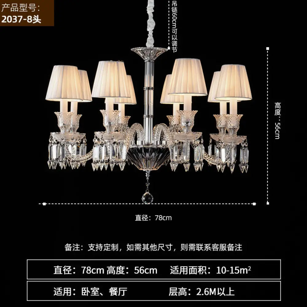 French Luxury Crystal Chandelier Dining Lights European Style Living Room Bedroom Lights High-end New Style Villa
