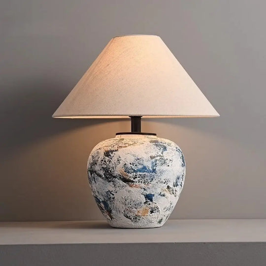Wabi-Sabi Style Table Lamp Ceramic Pot Ornaments Antique Style Decoration Japanese Style Living Room Bedroom Hotel