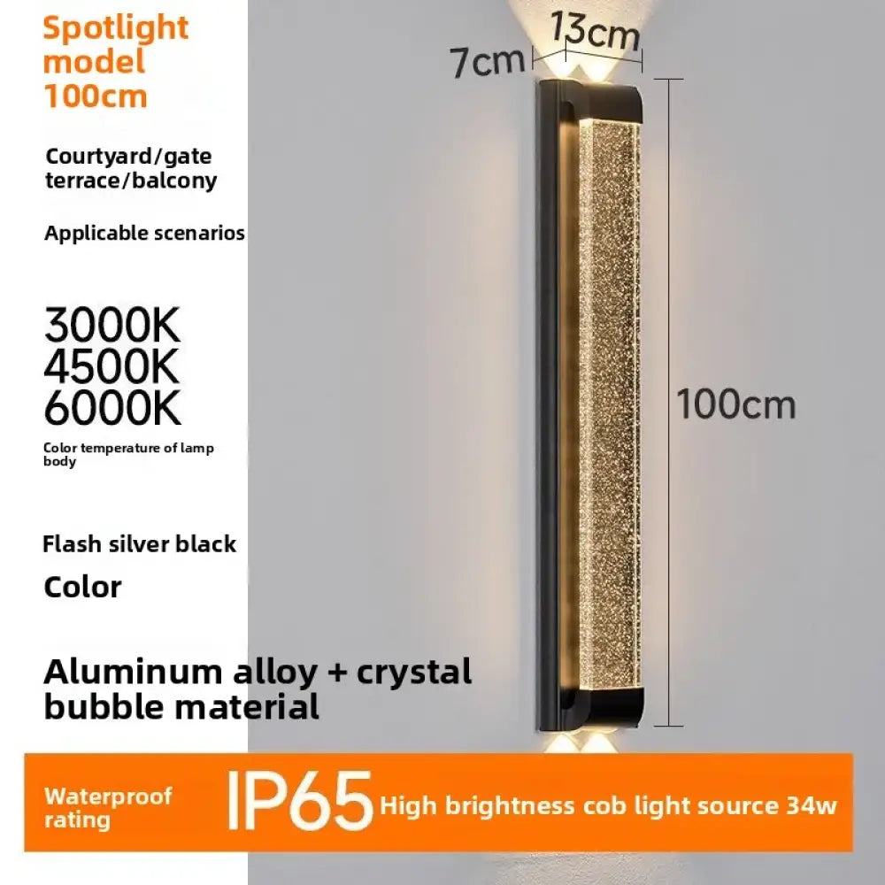Outdoor Waterproof Crystal Wall Lamp Simpl Modern Villa Courtyard Ceiling And Floor Lighting Outdoor Balcony Enclosure