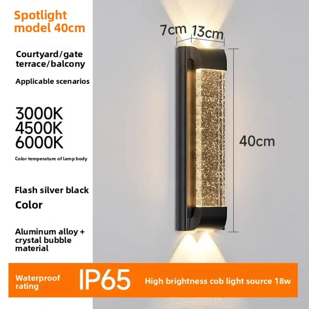 Outdoor Waterproof Crystal Wall Lamp Simpl Modern Villa Courtyard Ceiling And Floor Lighting Outdoor Balcony Enclosure
