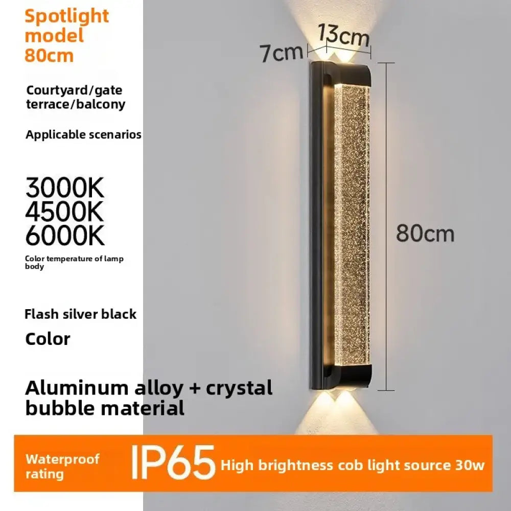 Outdoor Waterproof Crystal Wall Lamp Simpl Modern Villa Courtyard Ceiling And Floor Lighting Outdoor Balcony Enclosure