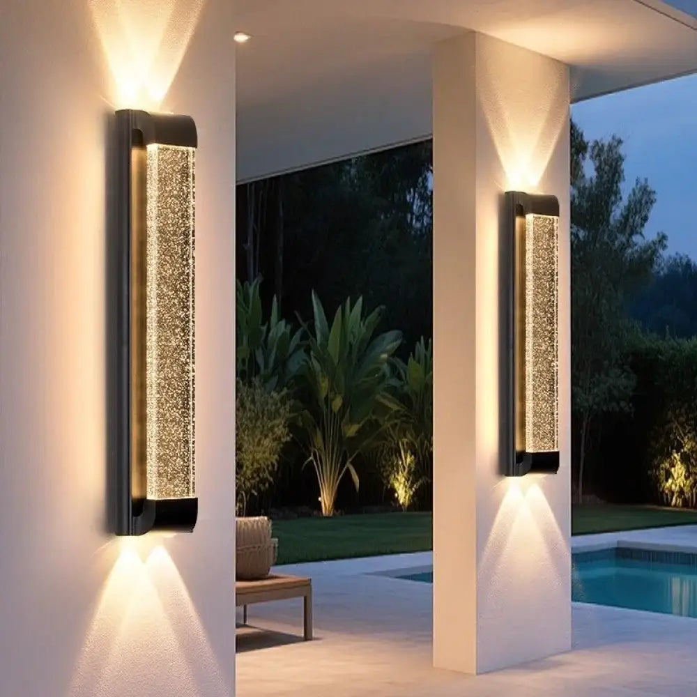 Outdoor Waterproof Crystal Wall Lamp Simpl Modern Villa Courtyard Ceiling And Floor Lighting Outdoor Balcony Enclosure