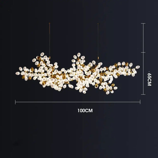 Designer Oval Glass Grape Chandelier for Living Room Decor 100CM / Cold White
