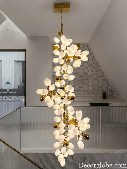 Designer Oval Glass Grape Chandelier for Living Room Decor
