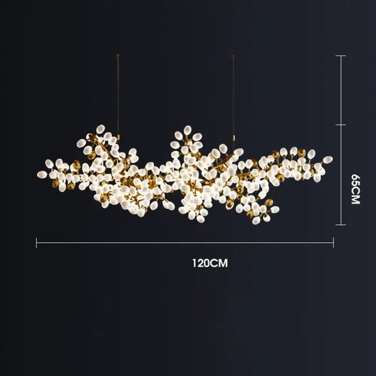 Designer Oval Glass Grape Chandelier for Living Room Decor 120CM / Cold White